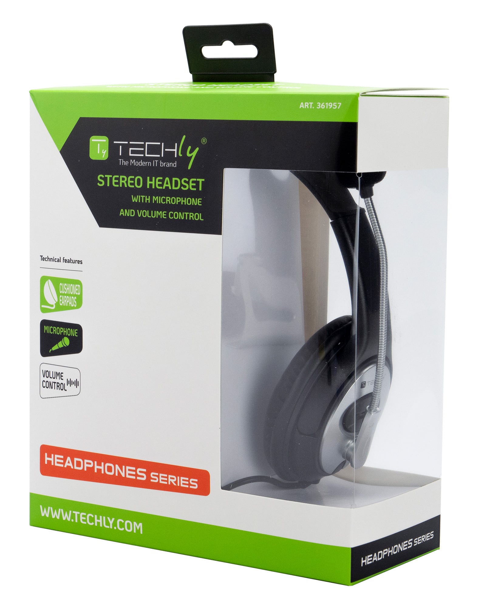Cuffia Stereo con Microfono e Controllo Volume - Techly ICC-SH-555TY