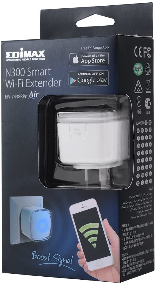 Ripetitore Wireless da Muro 2,4GHz N300 Smart Wi-Fi con EdiRange App, EW-7438RPN AIR - Edimax ICE-EW7438AIR