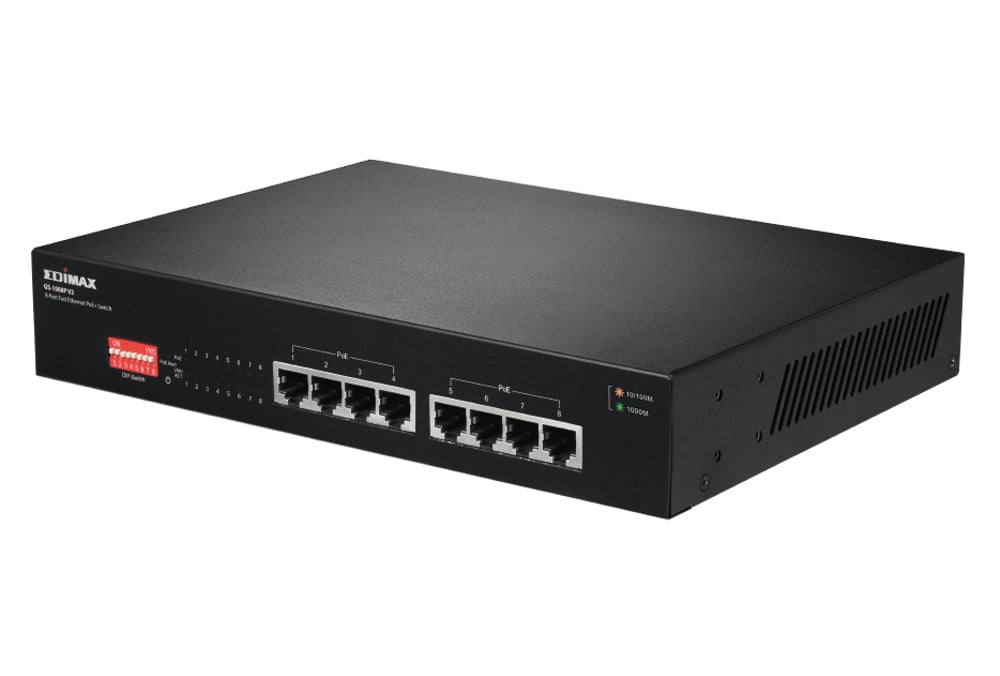 Switch Gigabit PoE+ 8 porte a Lungo Raggio con DIP Switch, GS-1008P V2 - Edimax ICE-GS1008P