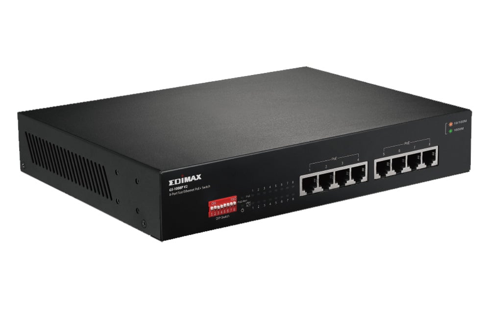 Switch Gigabit PoE+ 8 porte a Lungo Raggio con DIP Switch, GS-1008P V2 - Edimax ICE-GS1008P