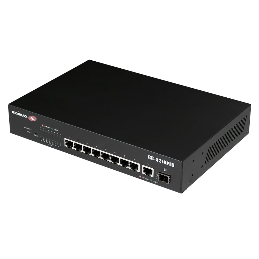 Smart Switch Web 10 porte Gigabit PoE+ 1 porta SFP, GS-5210PLG - Edimax ICE-GS5210PLG