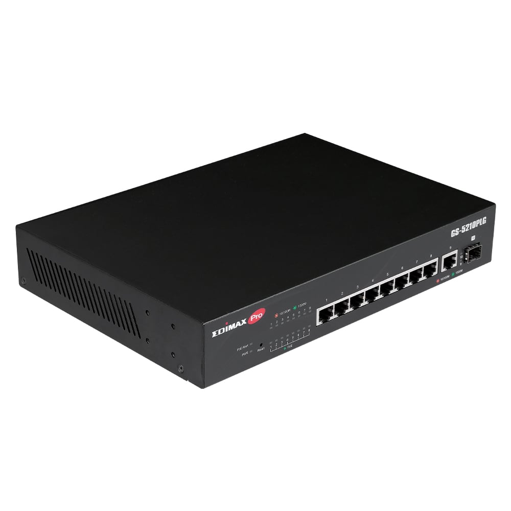 Smart Switch Web 10 porte Gigabit PoE+ 1 porta SFP, GS-5210PLG - Edimax ICE-GS5210PLG