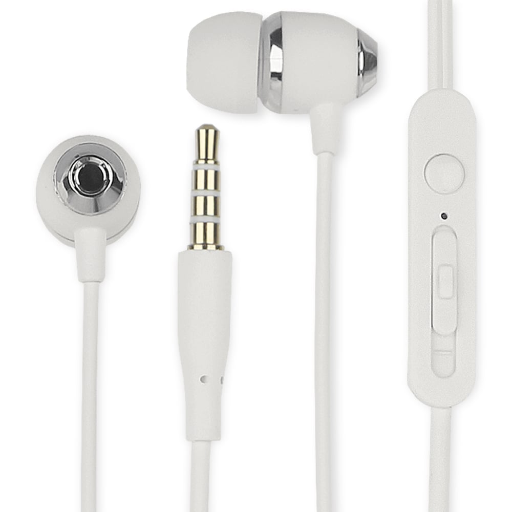 Headphones Audio 3.5 mm with Microphone Volume Control V 5 White - Fontastic ICFT- 253805