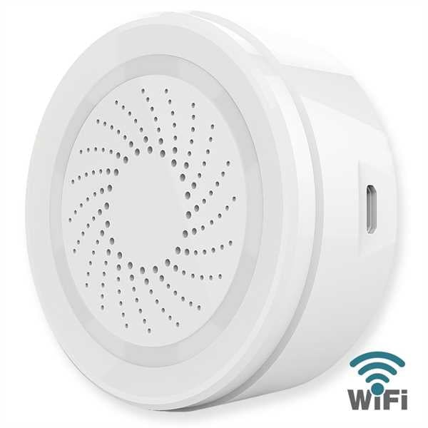 Sirena Allarme Smart Controllo vocale Alexa, Google Home Bianco - Fontastic ICFT-253973