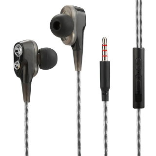 Stereo Ear Duett headphones with Black Microphone and Remote Control - Fontastic ICFT- 255144