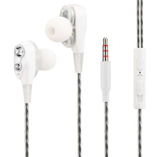 Stereo Ear Duett headphones with White Microphone and Remote Control - Fontastic ICFT- 255151