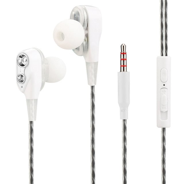 Stereo Ear Duett headphones with White Microphone and Remote Control - Fontastic ICFT- 255151