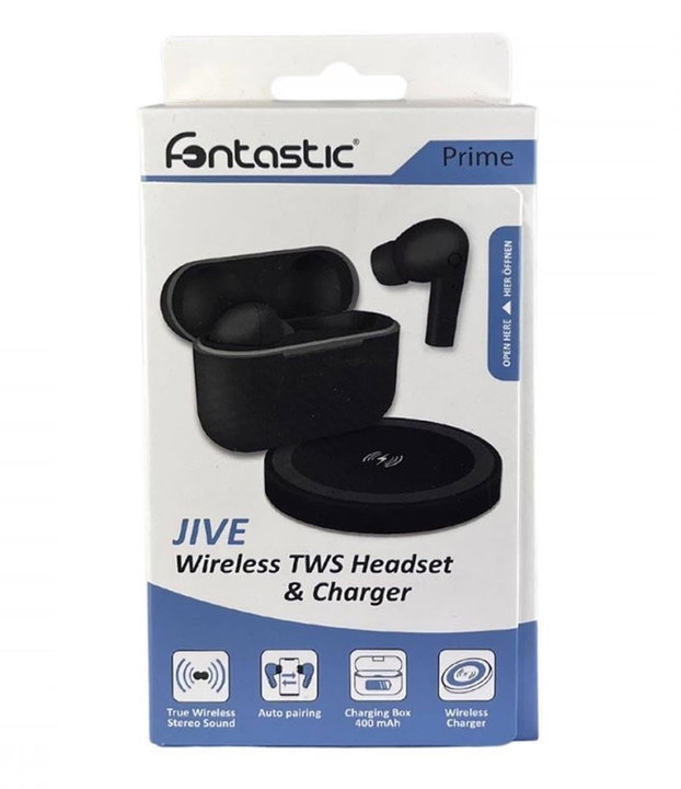 Cuffie Auricolari TWS Jive con Custodia di Ricarica USB-C e Pad Induzione Nero - Fontastic ICFT-261411
