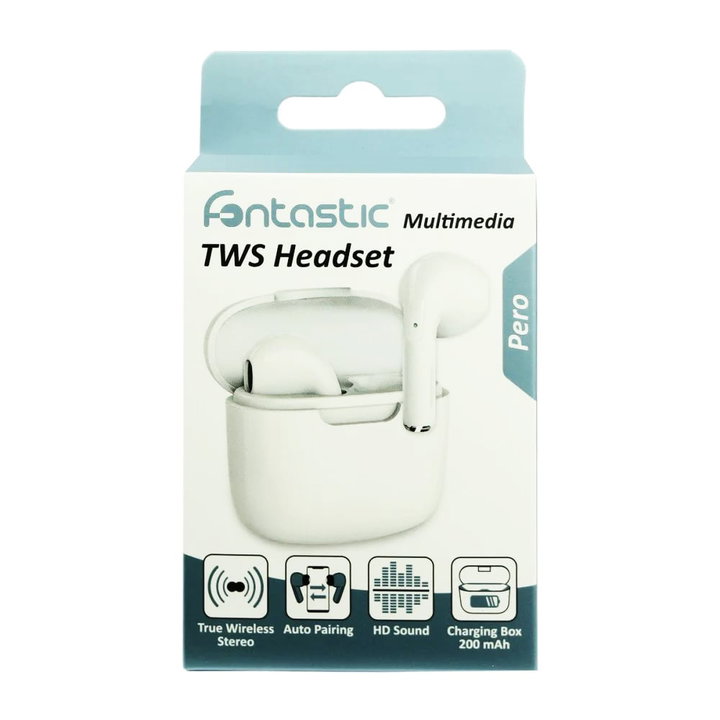 Auricolari true wireless BT 5.1 con custodia di ricarica bianco - Fontastic ICFT-263279