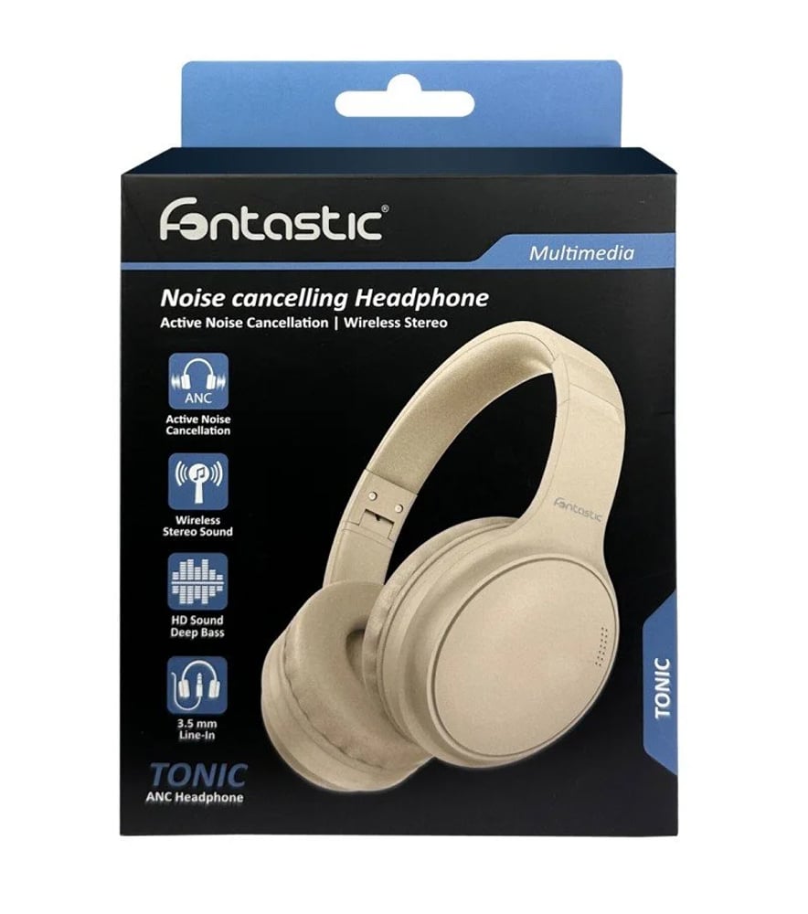 Cuffie Stereo Wireless Pieghevole con Microfono Tonic Beige - Fontastic ICFT-263378