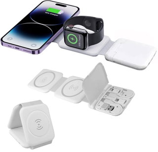 Wireless Charging Station Qi Folding Magnetic for Smartphones and Smartwatch - Fontastic ICFT- 263446