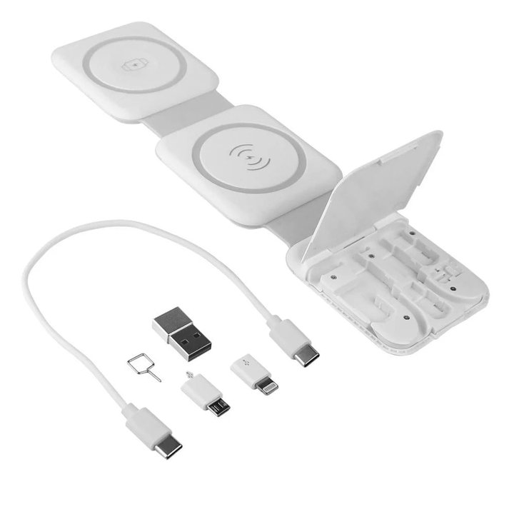 Wireless Charging Station Qi Folding Magnetic for Smartphones and Smartwatch - Fontastic ICFT- 263446