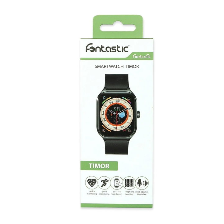 Smartwatch Fitness Bluetooth V 5.0 Timor Display 2,01 'Black - Fontastic ICFT- 263606
