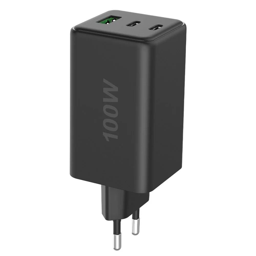 Caricatore Alimentatore GaN 100W 2x USB-C™ 1x USB-A Power Delivery Fast Charger Nero - Fontastic ICFT-264450