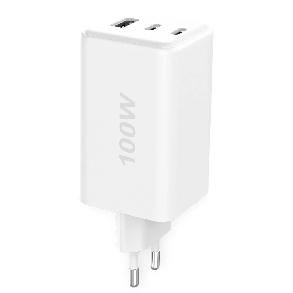 Caricatore Alimentatore GaN 100W 2x USB-C™ 1x USB-A Power Delivery Fast Charger Bianco - Fontastic ICFT-264467