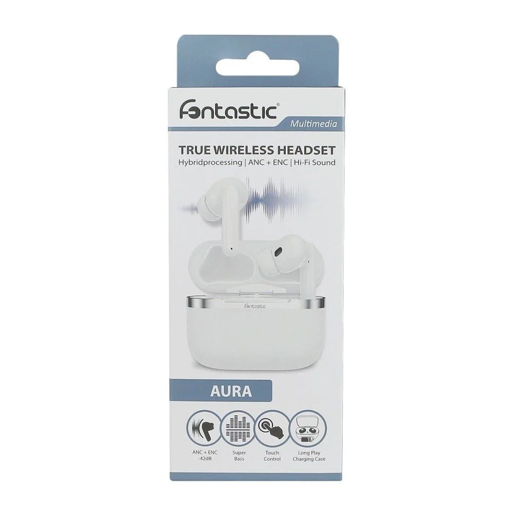 Cuffie Auricolari BT 5.4 TWS con Hybrid ANC + ENC 6 Microfoni Custodia USB-C™ e Ricarica Wireless Bianco - Fontastic ICFT-264733