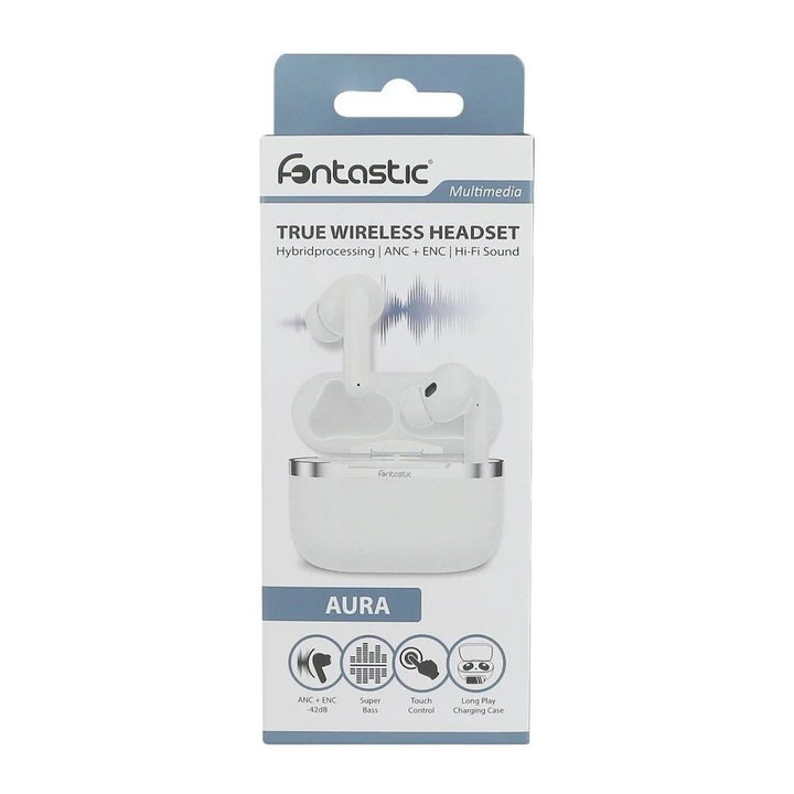 Cuffie Auricolari BT 5.4 TWS con Hybrid ANC + ENC 6 Microfoni Custodia USB-C™ e Ricarica Wireless Bianco - Fontastic ICFT-264733