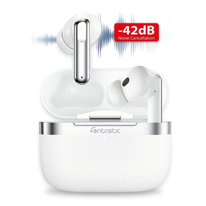 Cuffie Auricolari BT 5.4 TWS con Hybrid ANC + ENC 6 Microfoni Custodia USB-C™ e Ricarica Wireless Bianco - Fontastic ICFT-264733