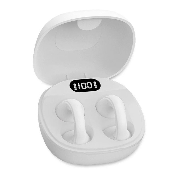 Headphones Earphones BT 5.4 TWS with USB-C Charging Case Smart Touch Screen LCD White - Fontastic ICFT- 264757