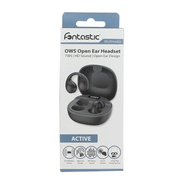 Headphones Earphones BT 5.4 TWS with USB-C Charging Case Smart Touch Screen LCD Black - Fontastic ICFT- 264764