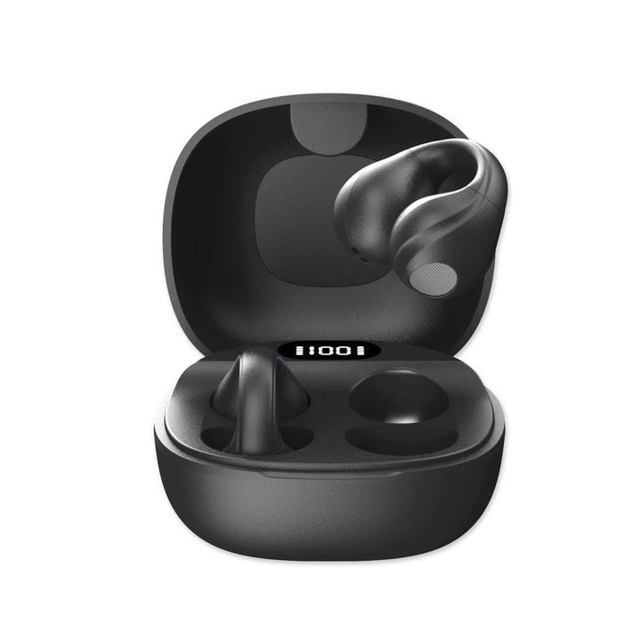 Headphones Earphones BT 5.4 TWS with USB-C Charging Case Smart Touch Screen LCD Black - Fontastic ICFT- 264764