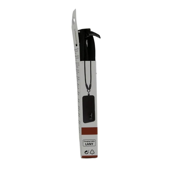 Cavo USB-C Maschio Maschio con Lanyard Integrato 60W PD Nylon e Alluminio, Nero - Fontastic ICFT-265525