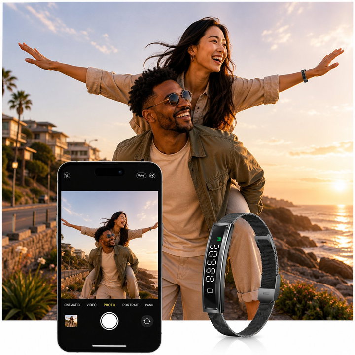 Bracelet Smart Fitness Bluetooth 5.3 Black LED Display - Fontastic ICFT- 265990