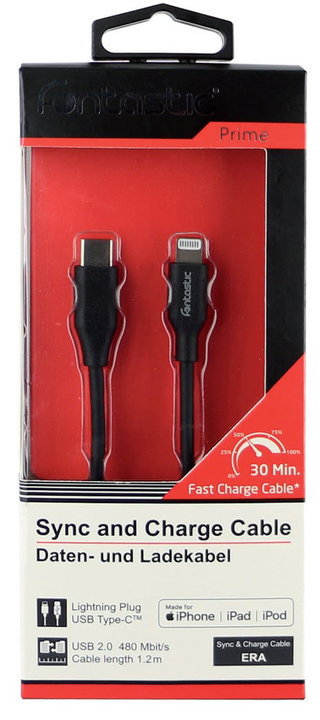 Cavo Dati Era USB-C a Lightning 1.2m Nero - Fontastic ICFT-462009
