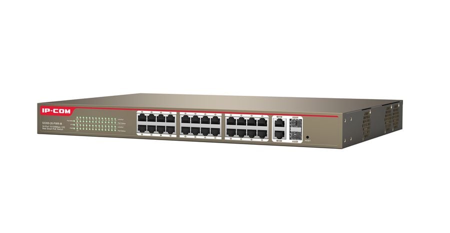 Switch 24 porte 10/100 con 2 porte gigabit/SFP combo con Web-Smart, S3300-26-PWR-M - Ip-com ICIP-S3300-26
