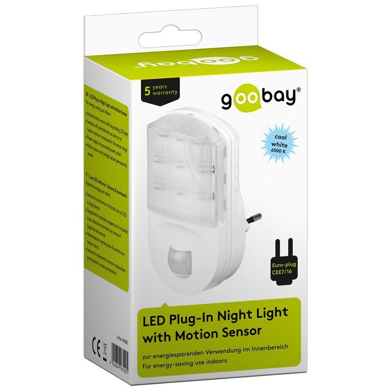 Luce Notturna LED con Sensore di Movimento ad Infrarossi - Goobay ICLLE001