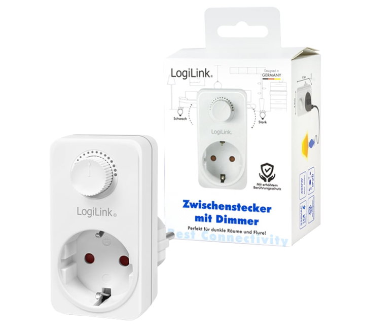 Adattatore Presa con Dimmer 1x CEE 7/3 IP20 - Logilink ICLLE005DIM