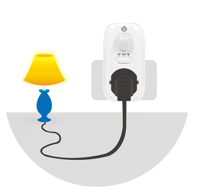 Adattatore Presa con Rilevatore di Movimento PIR 1x CEE 7/3 IP20 - Logilink ICLLE006MOT