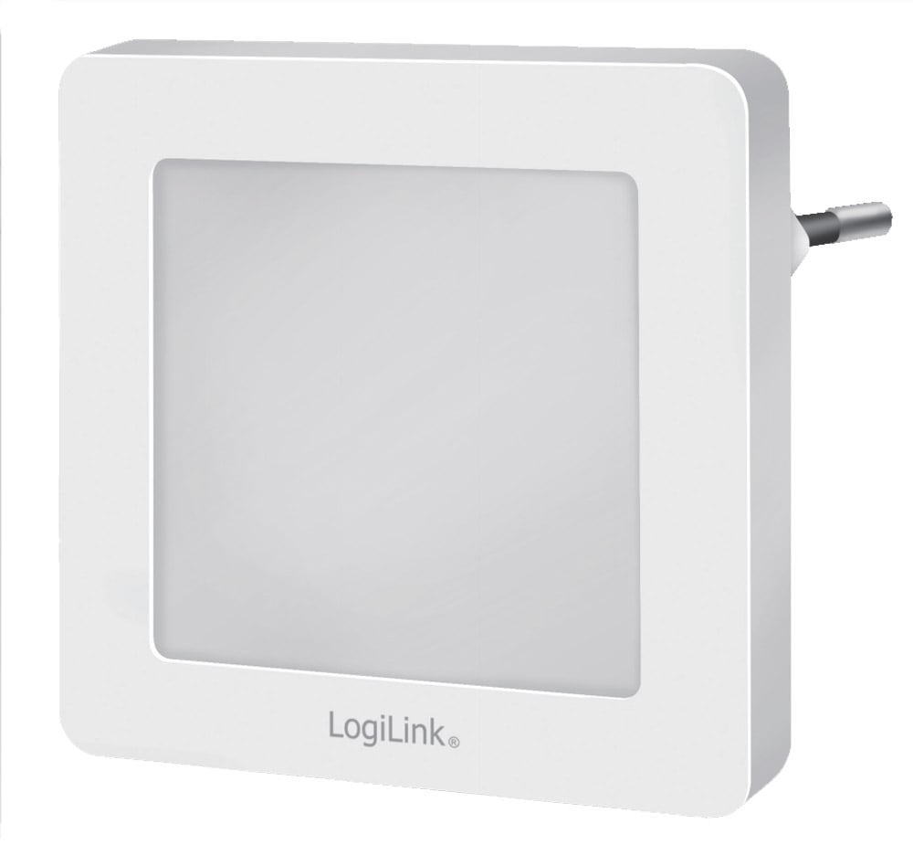 Luce Notturna LED Quadrata con Sensore Crepuscolare Bianco Caldo - Logilink ICLLE08