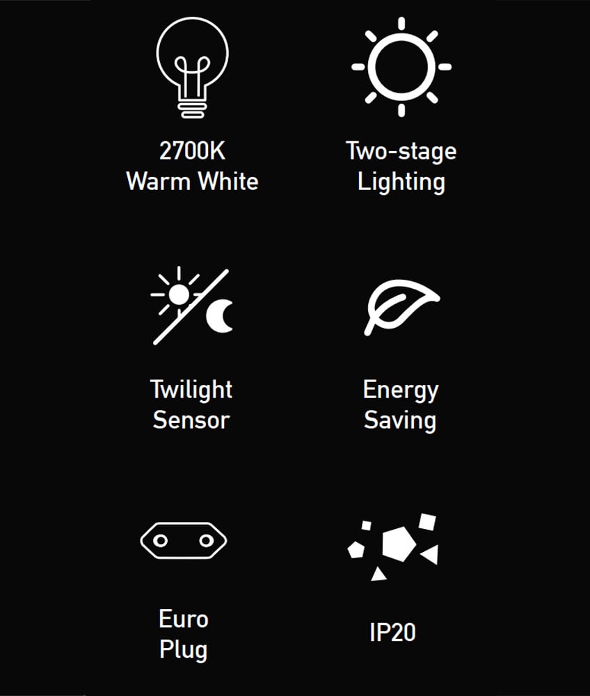 Luce Notturna LED Quadrata con Sensore Crepuscolare Bianco Caldo - Logilink ICLLE08
