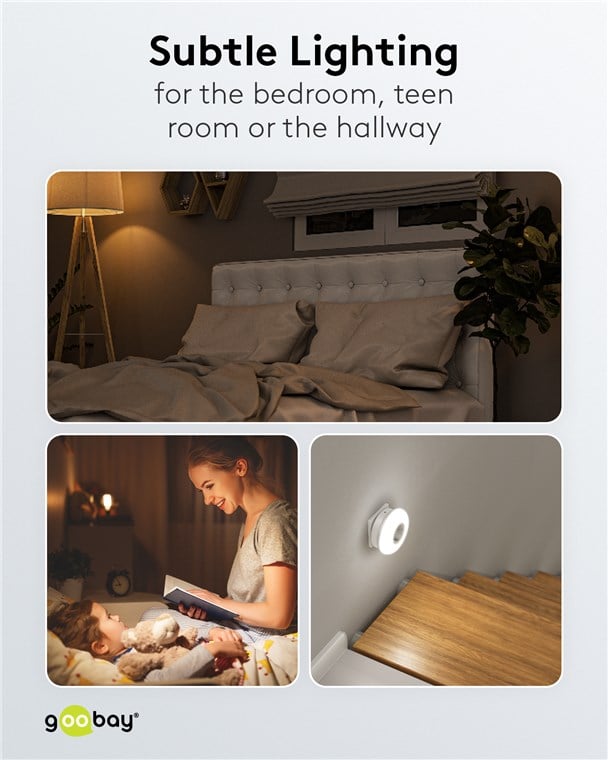 Luce Notturna a 3 LED Plug-In con Sensore Crepuscolare Bianco Freddo - Goobay ICLLE09