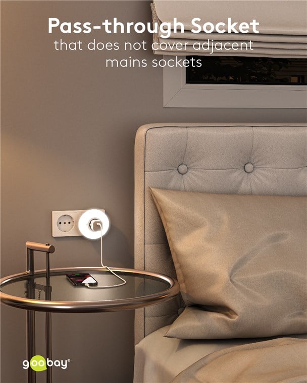 Luce Notturna a 3 LED Plug-In con Sensore Crepuscolare Bianco Freddo - Goobay ICLLE09