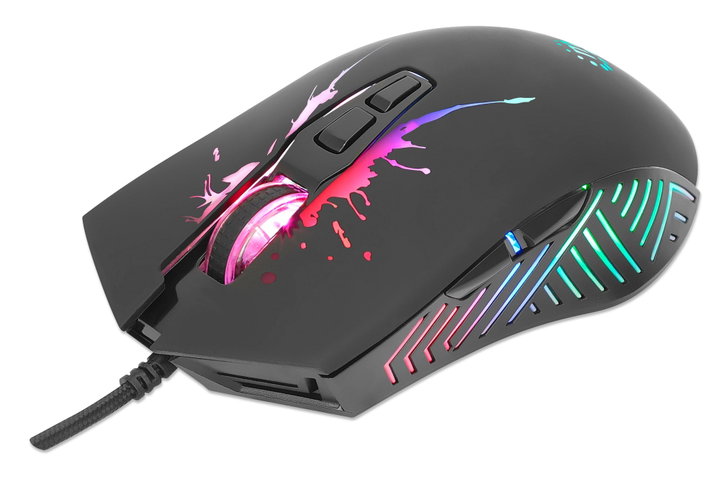 Mouse Ottico USB Gaming 7200 Dpi Retroilluminazione LED RGB - Manhattan ICMG220
