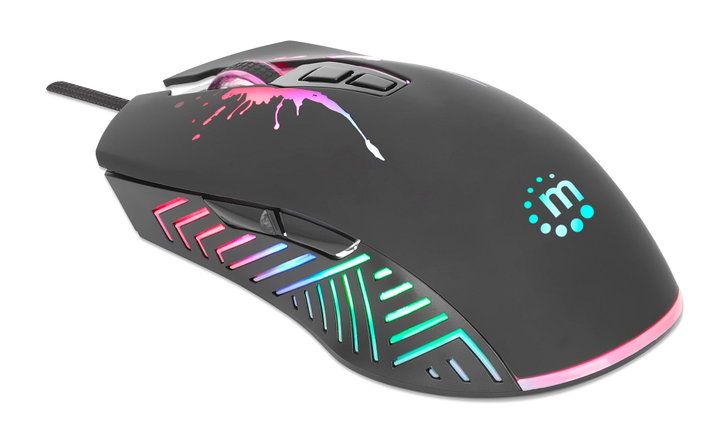 Mouse Ottico USB Gaming 7200 Dpi Retroilluminazione LED RGB - Manhattan ICMG220