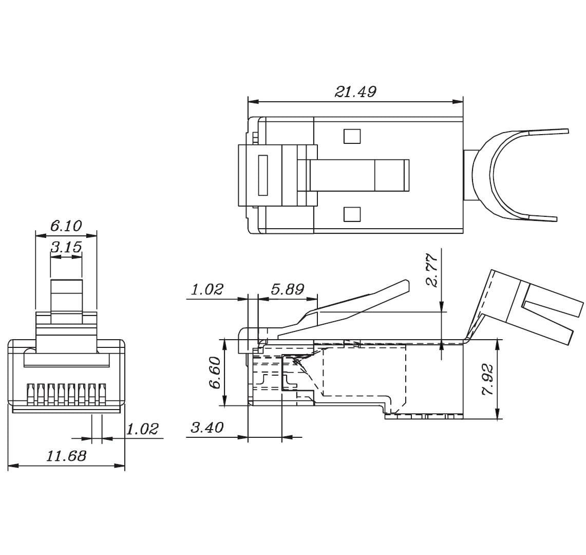 Plug Cat6A / 7 / 7A / 8.1 RJ45 Schermato 10pz - Logilink ICNPL001