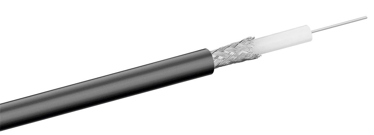 Cavo Coassiale Ethernet RG58 50 Ohm Schermato 100m - Goobay ICOAX58-0100
