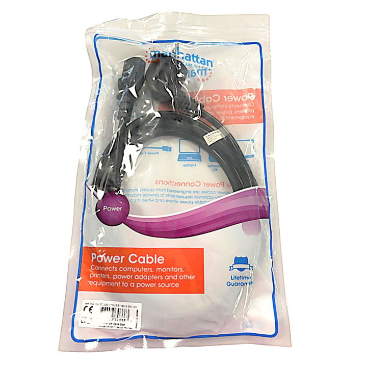 Power cable C 13 F Schuko angled 1,8 m black - Manhattan ICOC 01 -NC-B