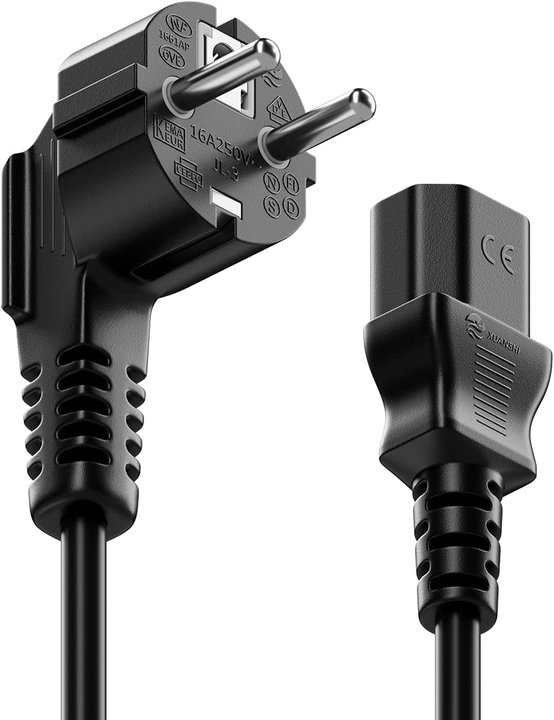 Power cable C 13 F Schuko angled 1,8 m black - Manhattan ICOC 01 -NC-B