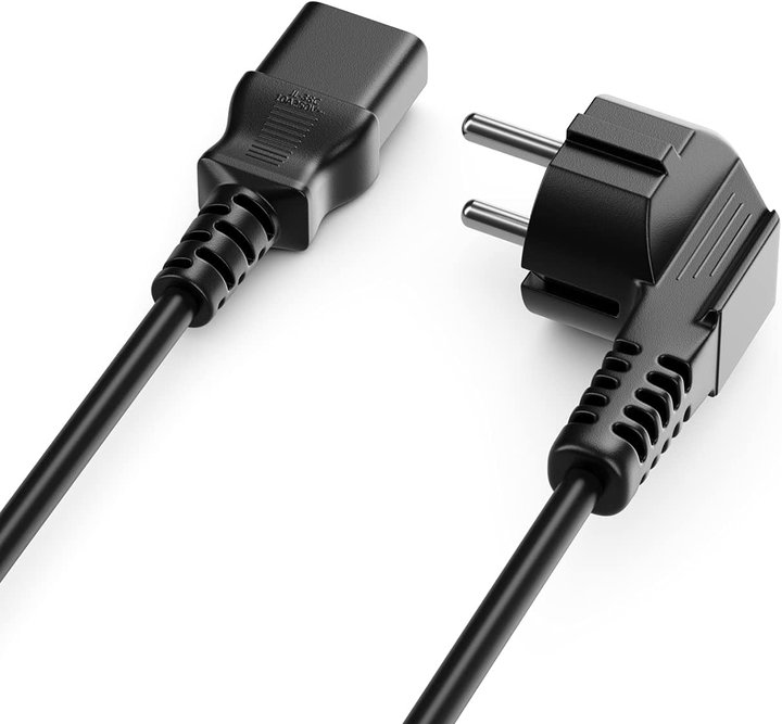 Power cable C 13 F Schuko angled 1,8 m black - Manhattan ICOC 01 -NC-B