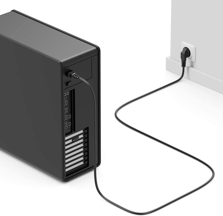 Power cable C 13 F Schuko angled 1,8 m black - Manhattan ICOC 01 -NC-B