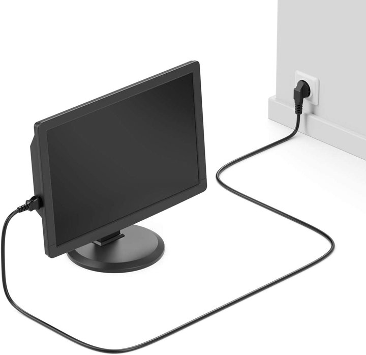 Power cable C 13 F Schuko angled 1,8 m black - Manhattan ICOC 01 -NC-B
