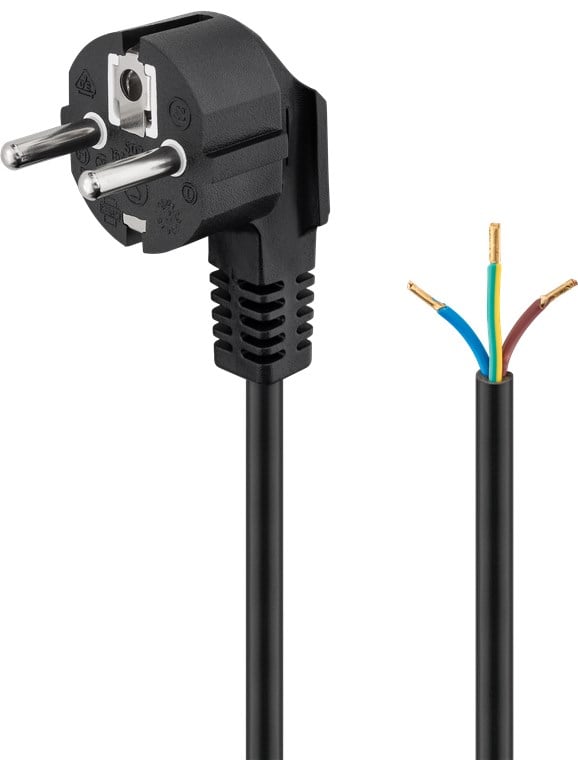 Cavo alimentazione assemblare a Schuko Angolata 1,5m - Goobay ICOC 01-NC-B/A
