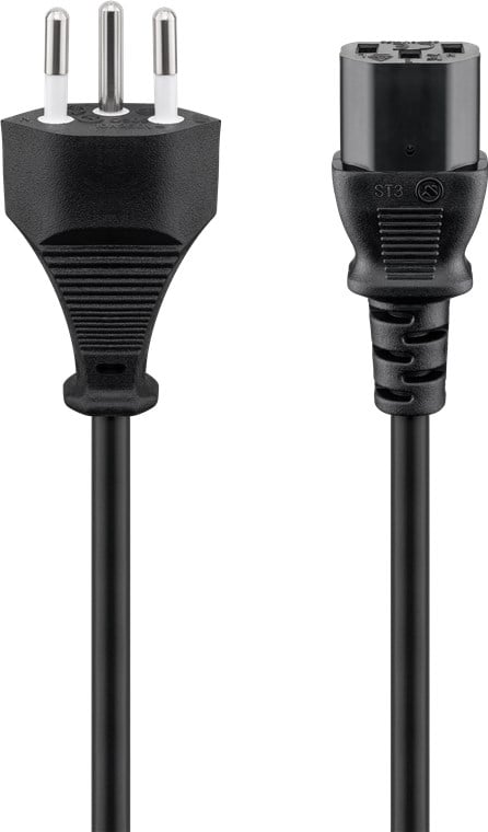 Cavo di Alimentazione Svizzero 2m Nero - Goobay ICOC 01-NC-CH