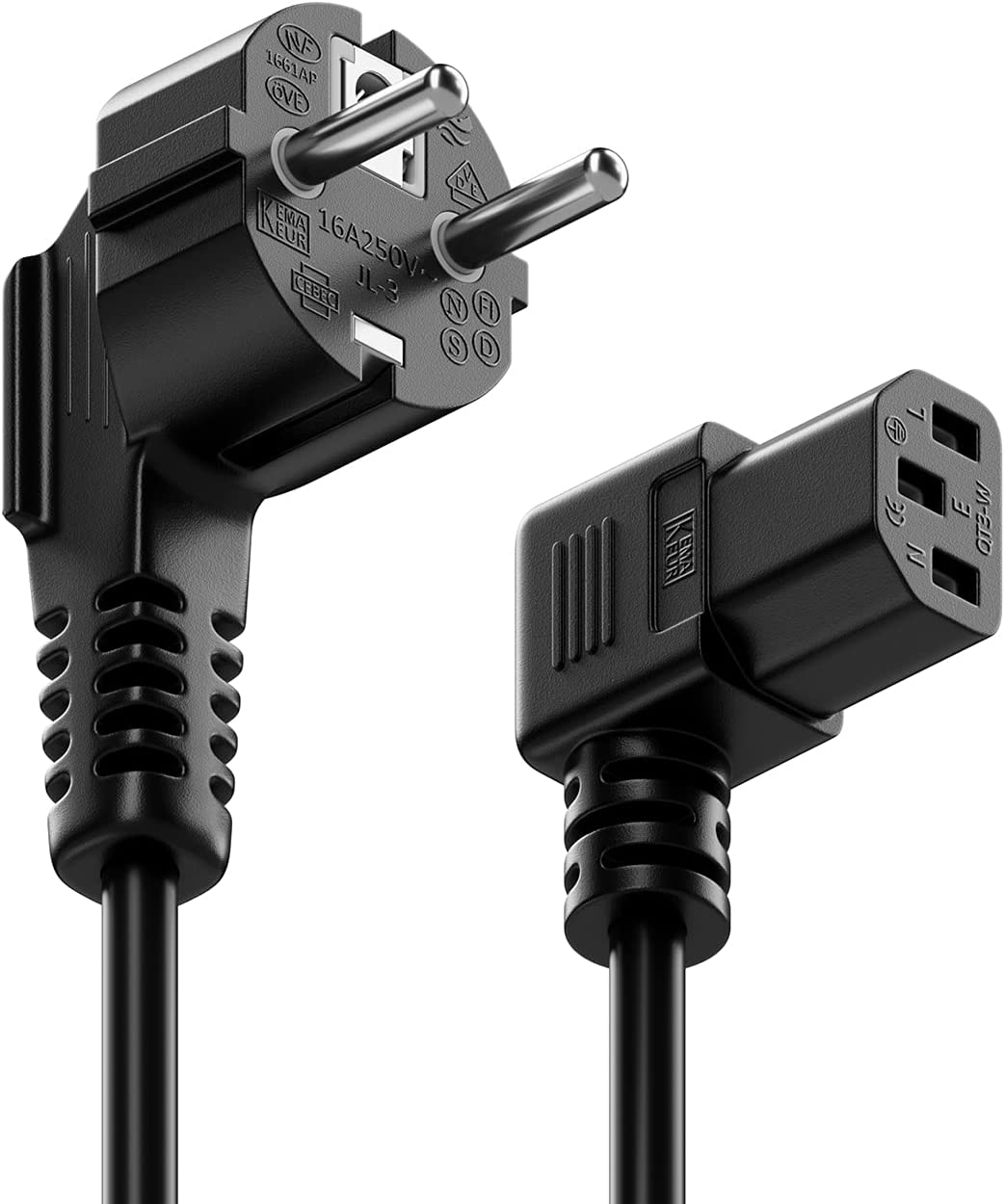 Cavo alimentazione C13 Angolato a Schuko Angolato 2m - Manhattan ICOC 01-NC-D/ANG