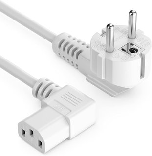 Cavo Alimentazione C13 Angolato a Schuko Angolato 2m Bianco - Goobay ICOC 01-NC-D/ANGW