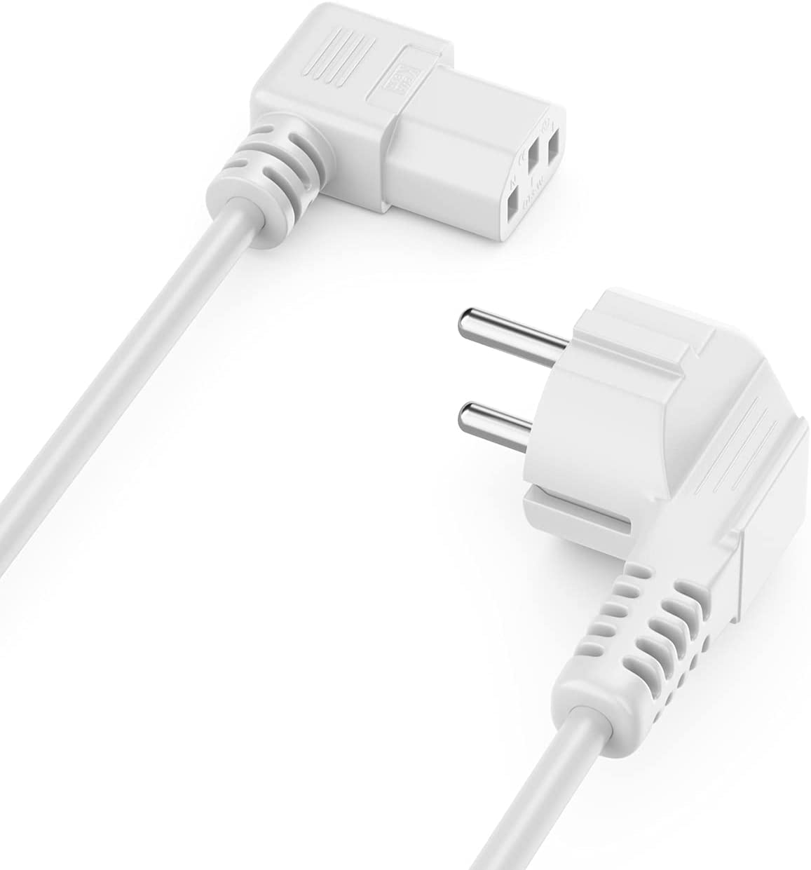 Cavo alimentazione C13 Angolato a Schuko Angolato 2m Bianco - Goobay ICOC 01-NC-D/ANGW